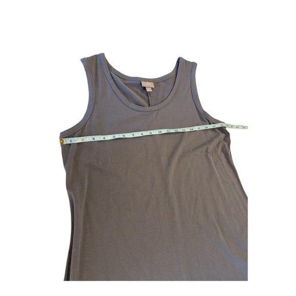 J Jill Pima Cotton Scoop Neck Tank Dress in Grey Lagenlook Swing Minimalist NWOT - Picture 6 of 11